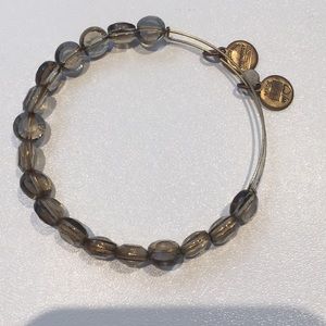 Alex and Ani Gold and Smokey Beaded Bangle